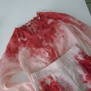 Main Strip Floral Pant & Blouse Set – Size Small